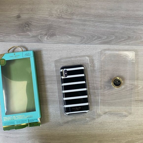 Kate Spade Black White Stripes iPhone X/Xs | iPhone Xs Case NWT - Picture 3 of 4